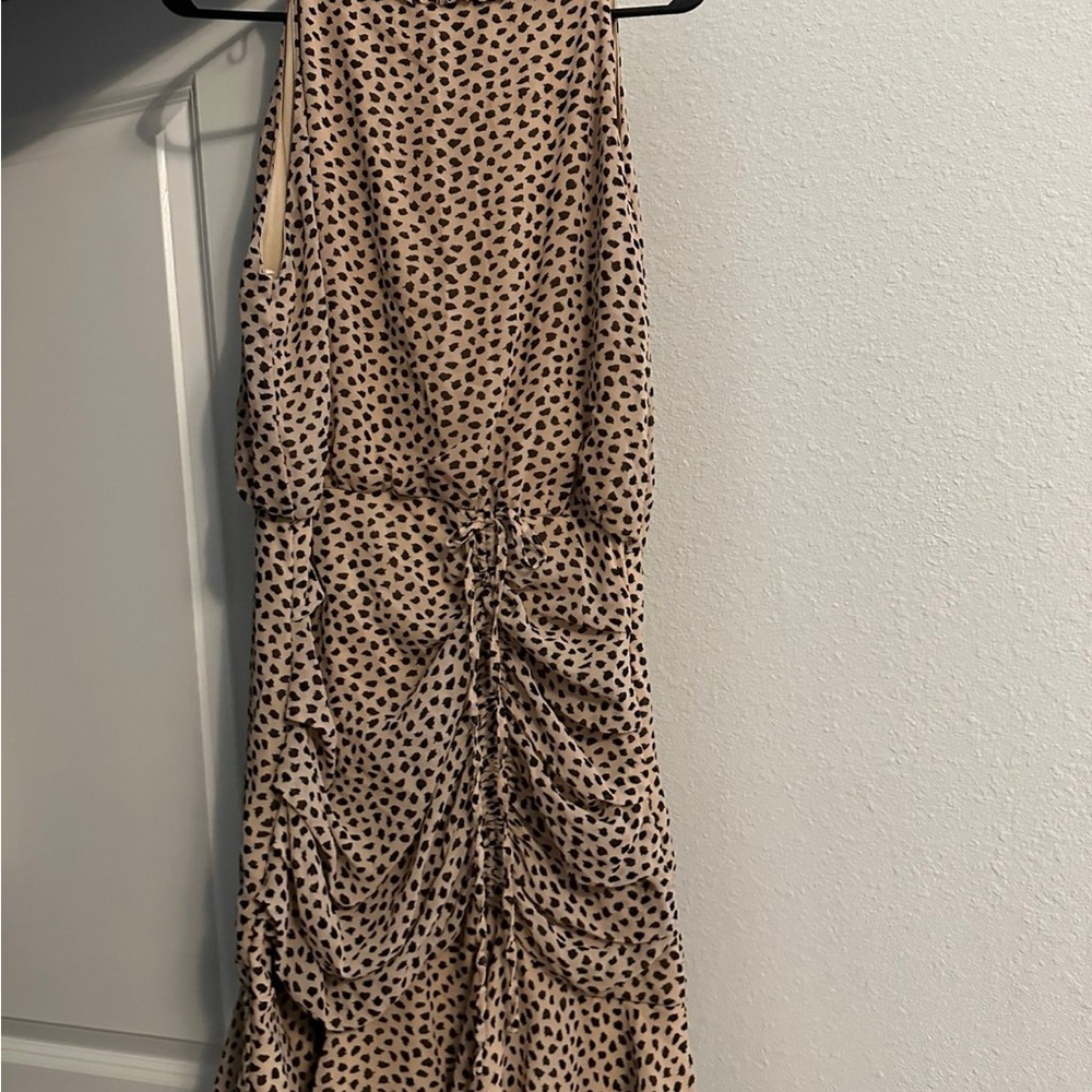 Lena Beige and Black Patterned Dress